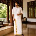 Kerala Handcrafted Kasavu Mundu